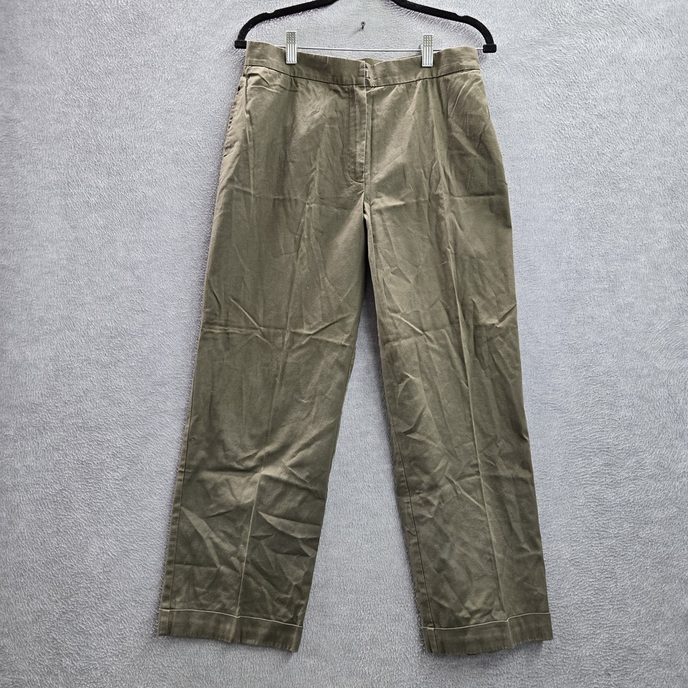 VINTAGELauren Ralph Women Pants 8 Green Dress Pants Baggy 90s 26" Inseam READ